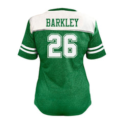 Saquon Barkley Philadelphia Eagles Women's Plus Size Bling V-Neck T-Shirt White - Fanatics