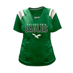 Saquon Barkley Philadelphia Eagles Women's Plus Size Name & Number Raglan Lace V-Neck T-Shirt Kelly Green - Fanatics
