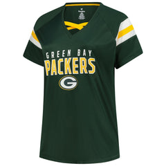 Jordan Love Green Bay Packers Women's Plus Size Name & Number Raglan Lace V-Neck T-Shirt Green - Fanatics