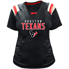 C.J. Stroud Houston Texans Women's Plus Size Name & Number Raglan Lace V-Neck T-Shirt Navy - Fanatics