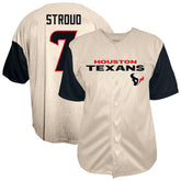 C.J. Stroud Houston Texans Big & Tall Baseball Button-Up Shirt Cream - Fanatics
