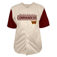 Jayden Daniels Washington Commanders Big & Tall Baseball Button-Up Shirt Cream - Fanatics