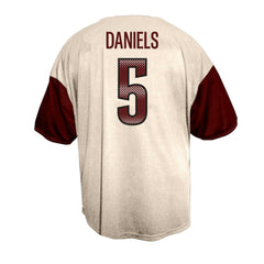 Jayden Daniels Washington Commanders Big & Tall Baseball Button-Up Shirt Cream - Fanatics