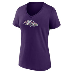 Baltimore Ravens Women's Number 1 Mom Floral V-Neck T-Shirt Purple - NFL