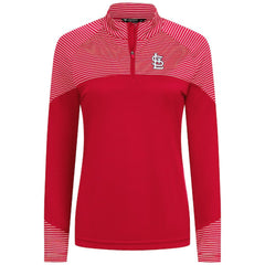 St. Louis Cardinals Levelwear Women's Classic Stripes Insignia 2.0 Raglan Quarter-Zip Top Online