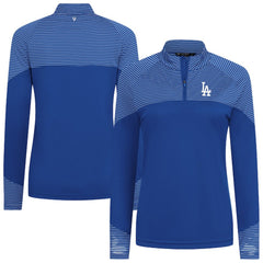 Los Angeles Dodgers Levelwear Women's Classic Stripes Insignia 2.0 Raglan Quarter-Zip Top discount