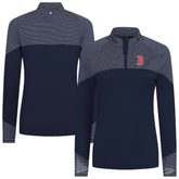 Boston Red Sox Levelwear Women's Classic Stripes Insignia 2.0 Raglan Quarter-Zip Top Online