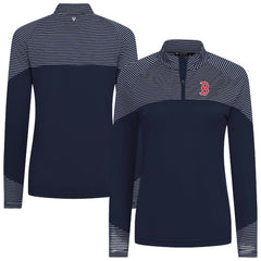 Boston Red Sox Levelwear Women's Classic Stripes Insignia 2.0 Raglan Quarter-Zip Top Online