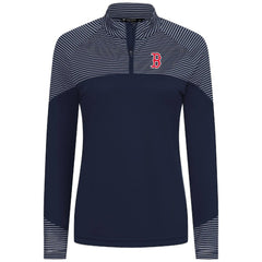 Boston Red Sox Levelwear Women's Classic Stripes Insignia 2.0 Raglan Quarter-Zip Top Online