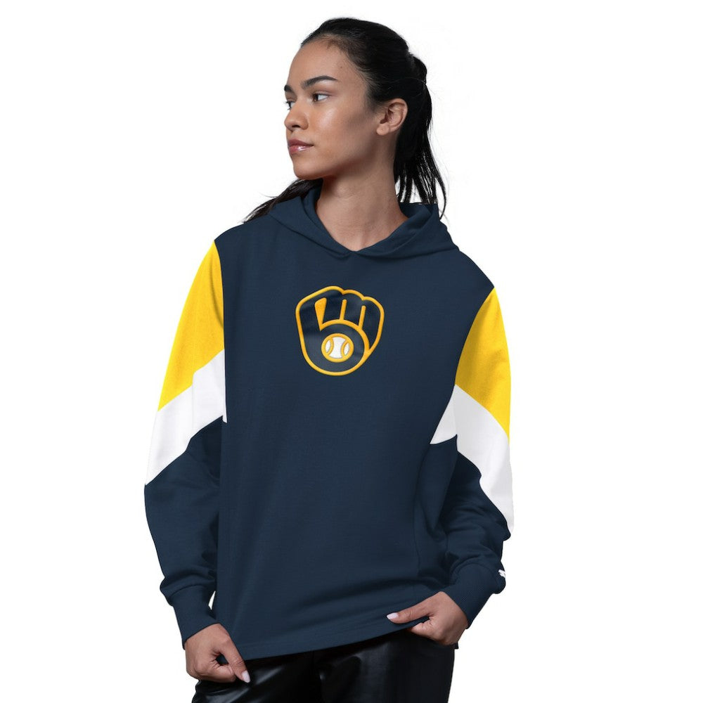 Milwaukee Brewers Starter Women's Scrimmage Pullover Hoodie Clearance