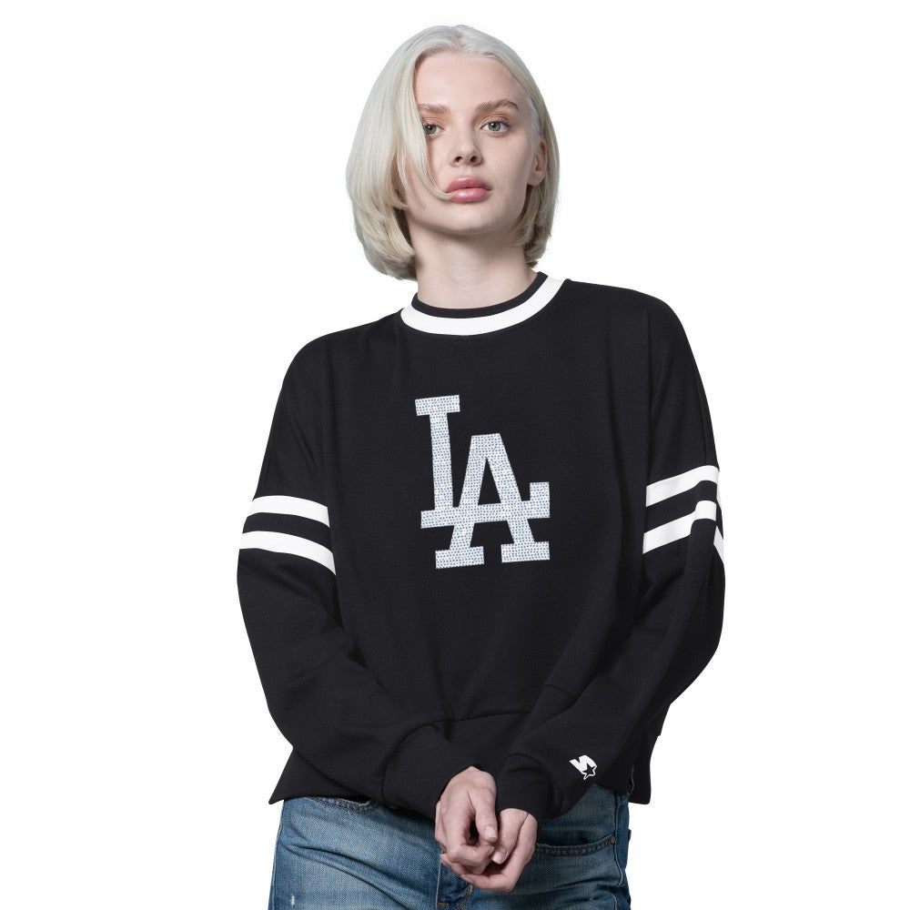 Los Angeles Dodgers Starter Women's Rally Cropped Drop Shoulder Crewneck Sweatshirt Lifestyle