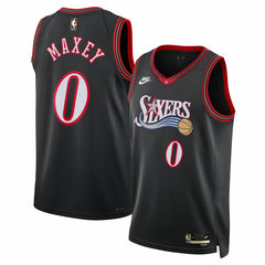 Nike - Tyrese Maxey Philadelphia 76ers Unisex Swingman Jersey - Classic Edition - Black