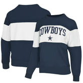 Dallas Cowboys Lauren James Women's Bling Colorblock Terry Sweatshirt Navy - NFL