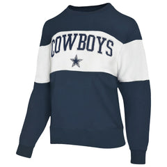 Dallas Cowboys Lauren James Women's Bling Colorblock Terry Sweatshirt Navy - NFL