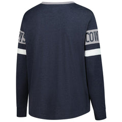 Dallas Cowboys New Era Women's Plus Size Throwback Lace-Up Long Sleeve T-Shirt Navy - NFL