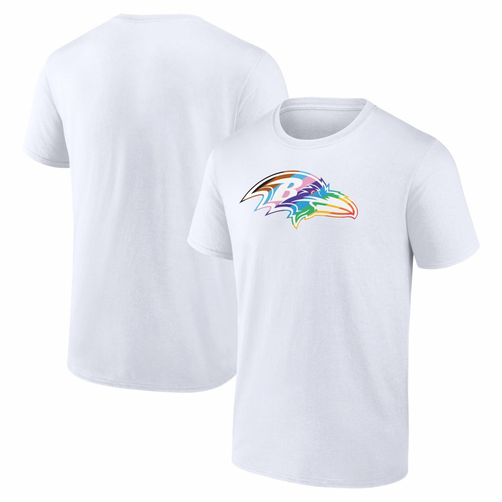 Baltimore Ravens Logo Pride T-Shirt White - NFL