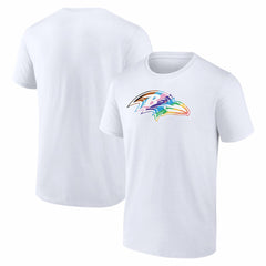 Baltimore Ravens Logo Pride T-Shirt White - NFL