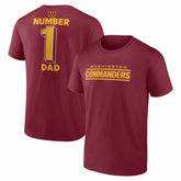 Washington Commanders #1 Dad Jersey T-Shirt Burgundy - NFL