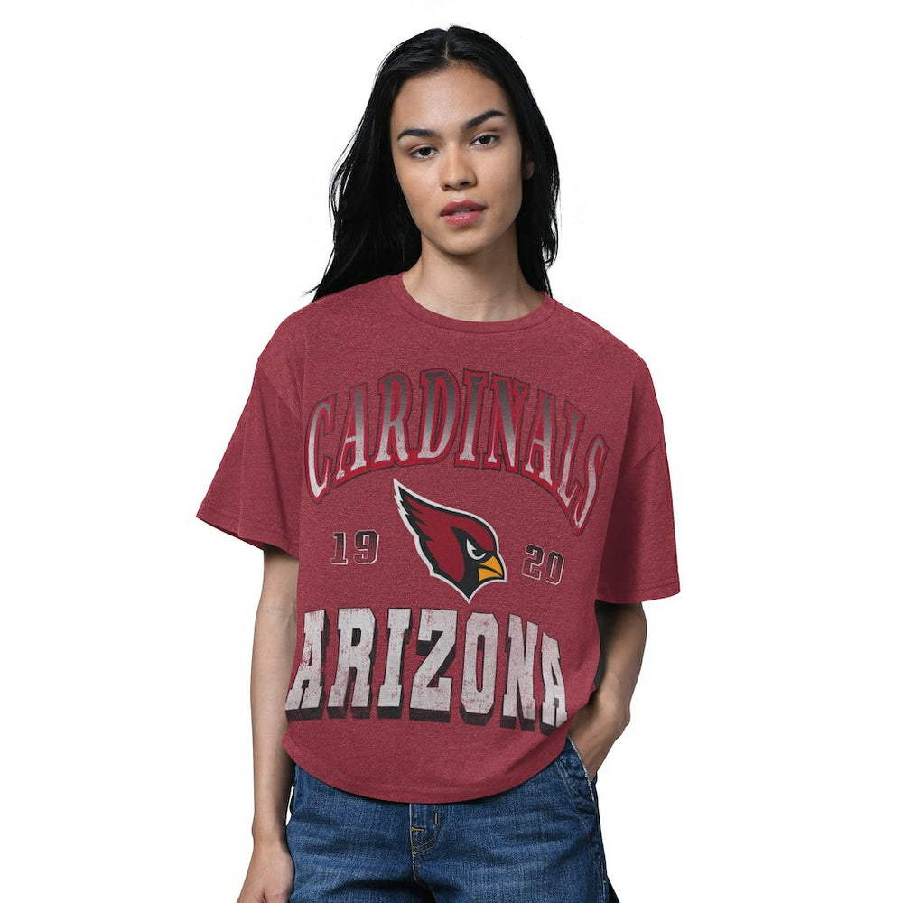 Arizona Cardinals Starter Women's Oversized Hall of Fame T-Shirt Heather Cardinal - NFL