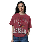 Arizona Cardinals Starter Women's Oversized Hall of Fame T-Shirt Heather Cardinal - NFL