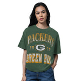 Green Bay Packers Starter Women's Oversized Hall of Fame T-Shirt Heather Green - NFL