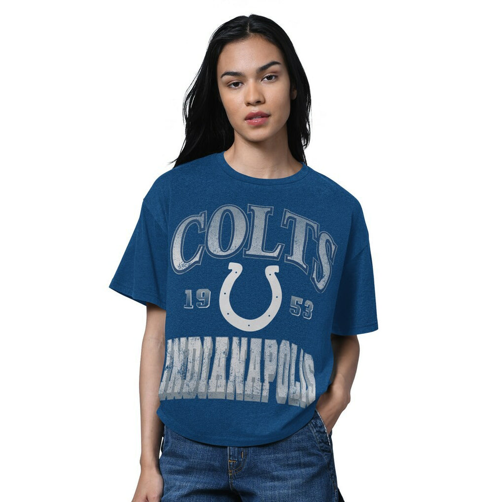 Indianapolis Colts Starter Women's Oversized Hall of Fame T-Shirt Heather Royal - NFL