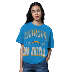 Los Angeles Chargers Starter Women's Oversized Hall of Fame T-Shirt Heather Powder Blue - NFL