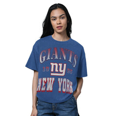New York Giants Starter Women's Oversized Hall of Fame T-Shirt Heather Royal - NFL