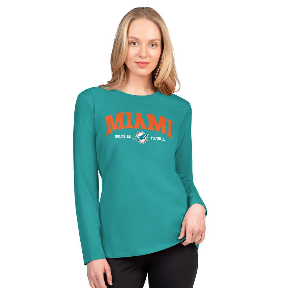 Miami Dolphins G-III 4Her by Carl Banks Women's Best Play Long Sleeve T-Shirt Aqua - NFL