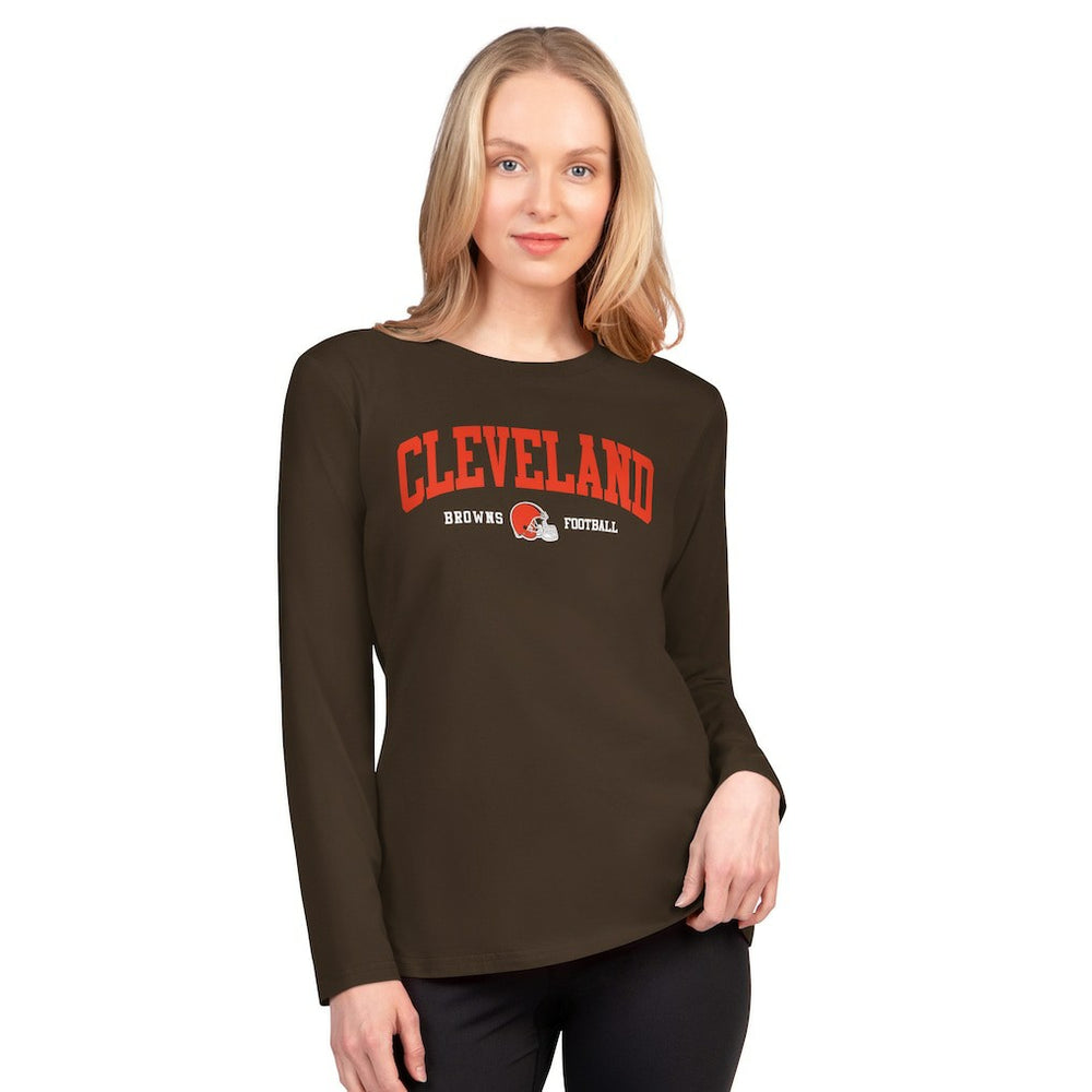 Cleveland Browns G-III 4Her by Carl Banks Women's Best Play Long Sleeve T-Shirt Brown - NFL
