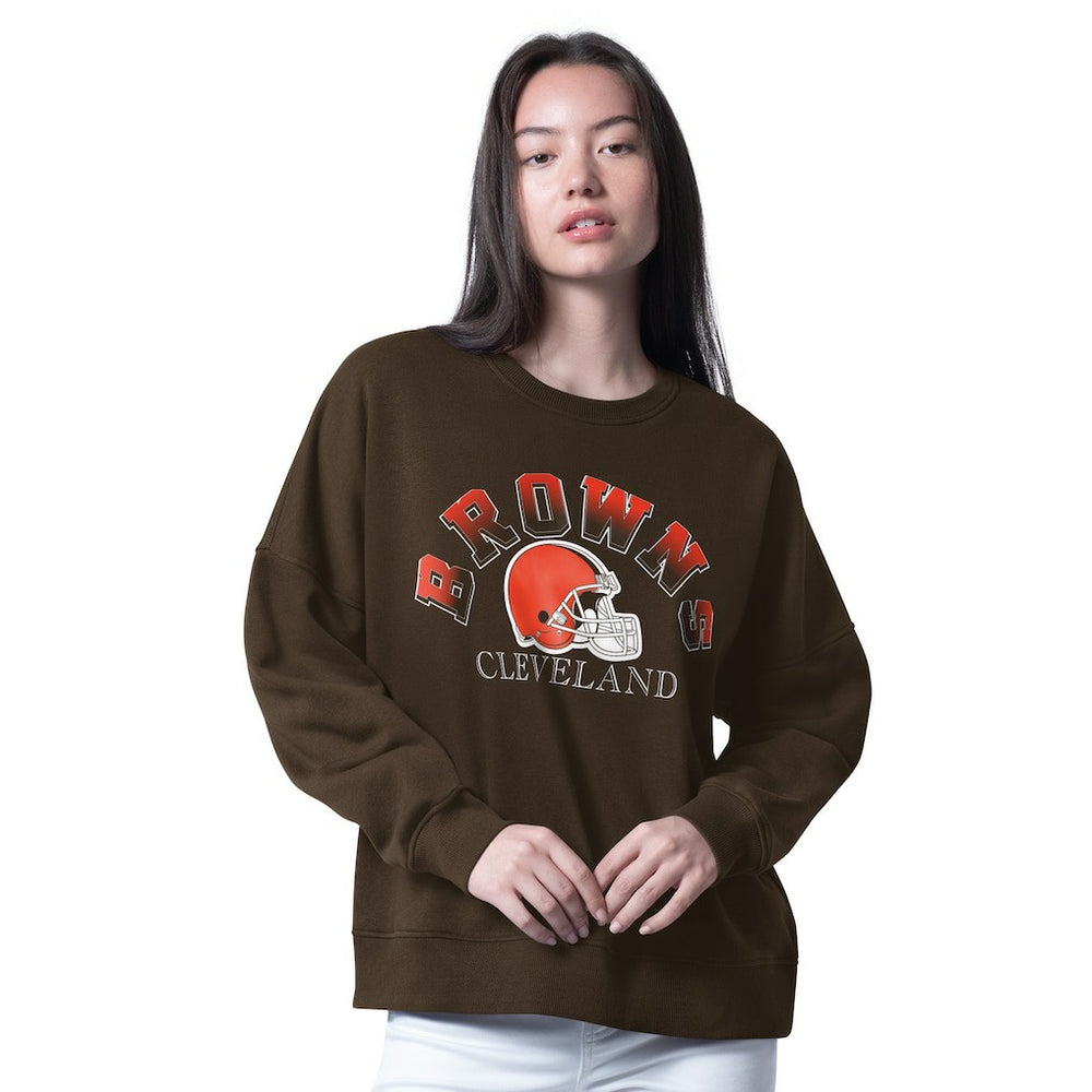 Cleveland Browns G-III 4Her by Carl Banks Women's Oversized Feud Sweatshirt Brown - NFL
