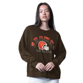 Cleveland Browns G-III 4Her by Carl Banks Women's Oversized Feud Sweatshirt Brown - NFL