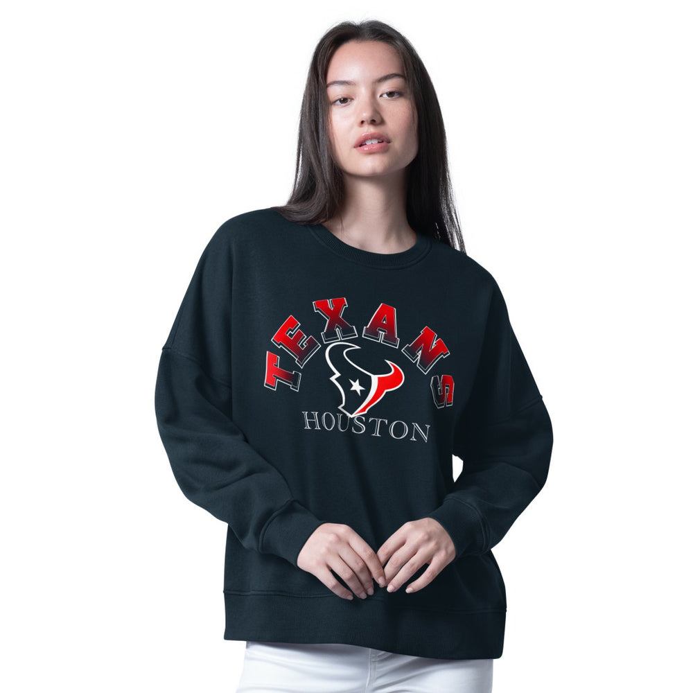 Houston Texans G-III 4Her by Carl Banks Women's Oversized Feud Sweatshirt Navy - NFL