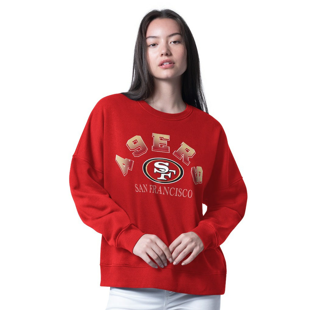 San Francisco 49ers G-III 4Her by Carl Banks Women's Oversized Feud Sweatshirt Scarlet - NFL