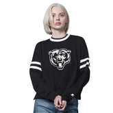 Chicago Bears Starter Women's Rally Drop Shoulder Cropped Sweatshirt Black - NFL