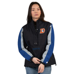 Denver Broncos Starter Women's Thursday Night Gridiron Half-Zip Jacket Black/Navy - NFL