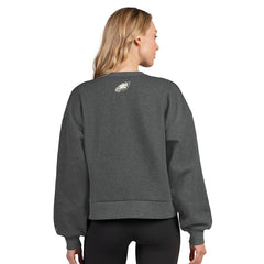 Philadelphia Eagles Starter Women's Show Up Cropped Fleece Pullover Sweatshirt Heather Gray - NFL