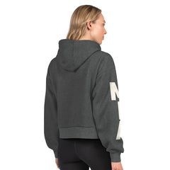 Miami Dolphins Starter Women's Star Player Cropped Fleece Pullover Hoodie Heather Charcoal - NFL