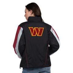 Washington Commanders Starter Women's Thursday Night Gridiron Half-Zip Jacket Black/Burgundy - NFL
