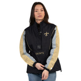 New Orleans Saints Starter Women's Thursday Night Gridiron Half-Zip Jacket Black/Gold - NFL