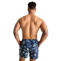 Dallas Cowboys Chubbies The Neon 5.5" Classic Lined Swim Trunks Navy - NFL