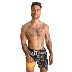 Pittsburgh Steelers Chubbies The Neon 5.5" Classic Lined Swim Trunks Black - NFL