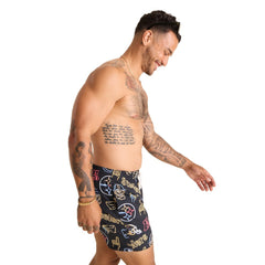 Pittsburgh Steelers Chubbies The Neon 5.5" Classic Lined Swim Trunks Black - NFL
