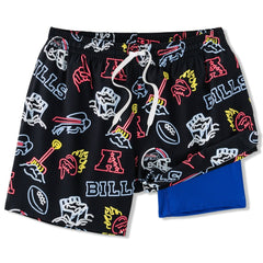 Buffalo Bills Chubbies The Neon 5.5" Classic Lined Swim Trunks Black - NFL