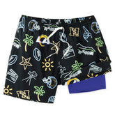Los Angeles Rams Chubbies The Neon 5.5" Classic Lined Swim Trunks Black - NFL