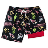 Arizona Cardinals Chubbies The Neon 5.5" Classic Lined Swim Trunks Black - NFL