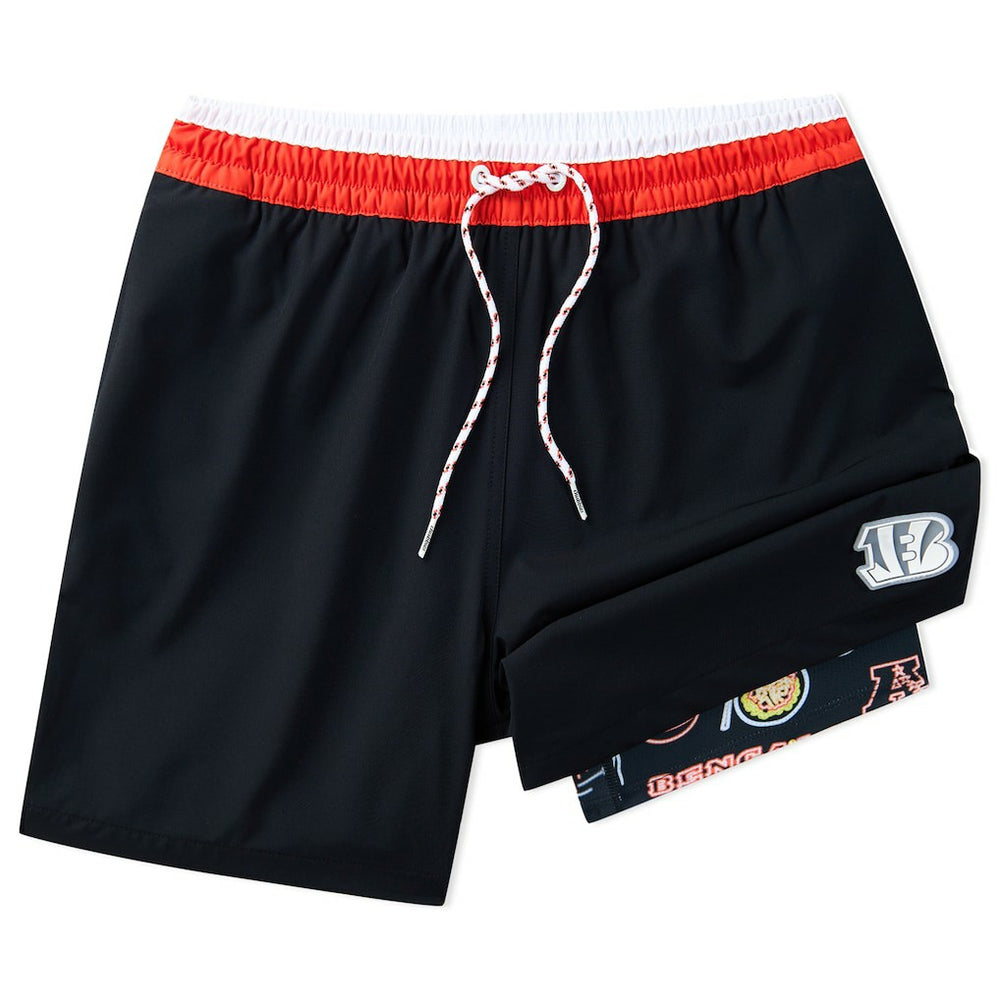 Cincinnati Bengals Chubbies 5.5" Classic Lined Swim Trunks Black - NFL