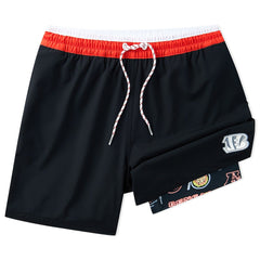 Cincinnati Bengals Chubbies 5.5" Classic Lined Swim Trunks Black - NFL