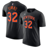 NBA - Karl-Anthony Towns New York Knicks Jordan Brand Unisex Name & Number T-Shirt - Statement Edition - Black