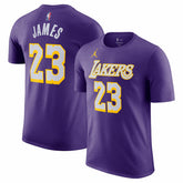 NBA - LeBron James Los Angeles Lakers Jordan Brand Unisex Name & Number T-Shirt - Statement Edition - Purple